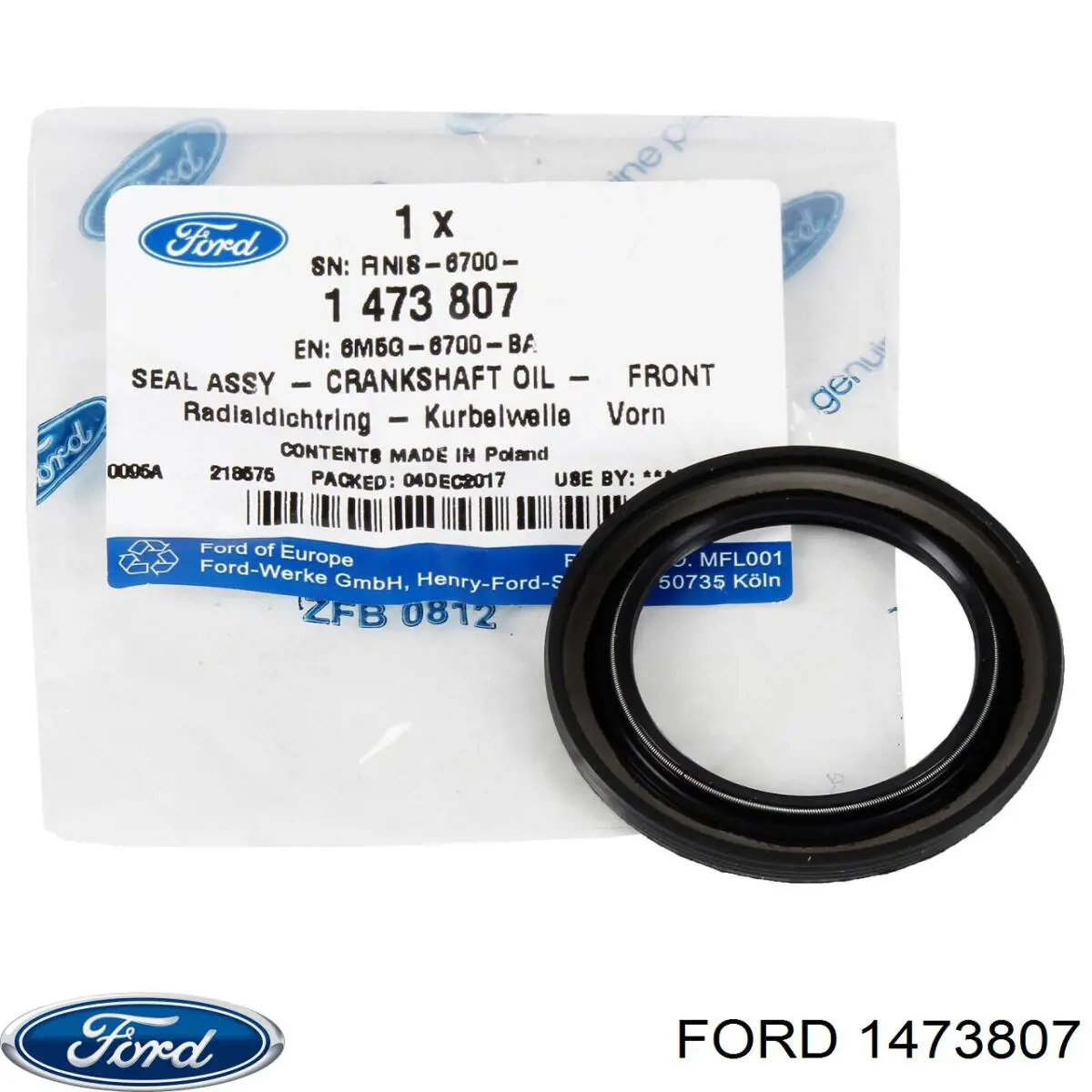 1473807 Ford anillo retén, cigüeñal frontal