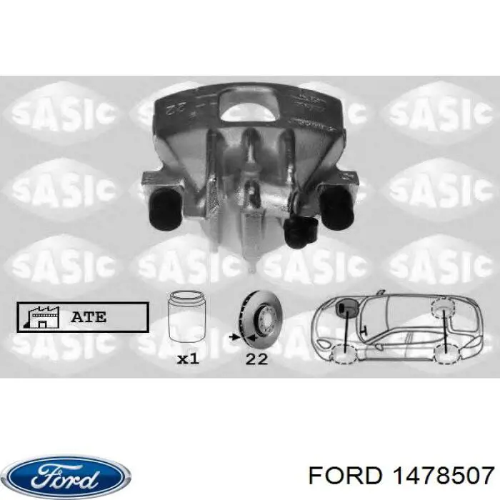 1478507 Ford pinza de freno delantera derecha