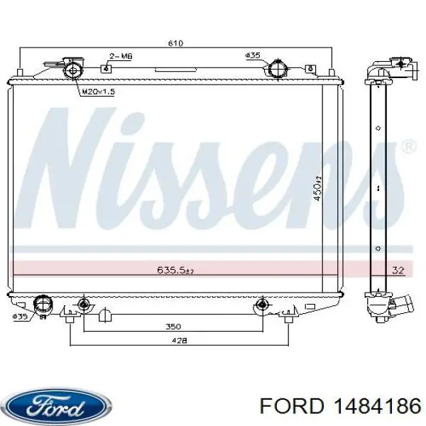 1388340 Ford radiador refrigeración del motor