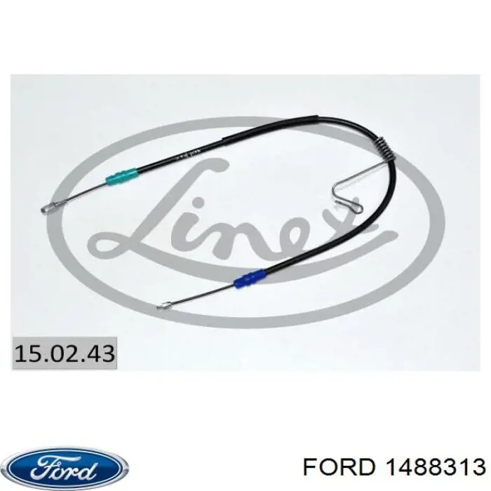 8C1V2A635DC Ford cable de freno de mano trasero derecho