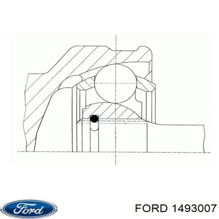 1493007 Ford árbol de transmisión delantero derecho