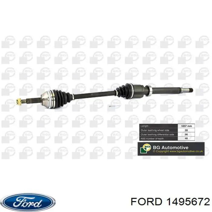 1495672 Ford árbol de transmisión delantero derecho