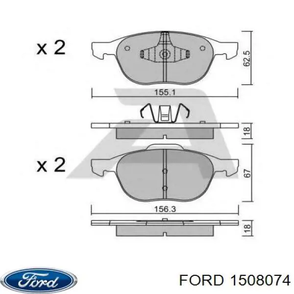 1508074 Ford pastillas de freno delanteras