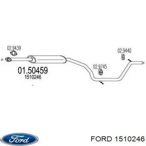 1510246 Ford tubo de admisión del silenciador de escape delantero