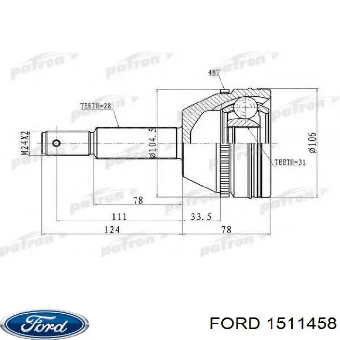  Árbol de transmisión delantero para Ford Transit V347/8