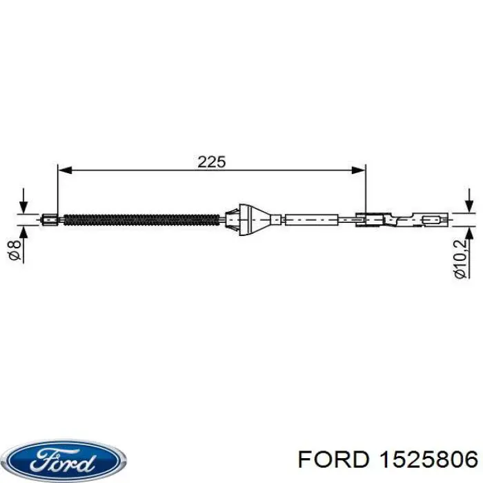 1525806 Ford cable de freno de mano trasero derecho/izquierdo