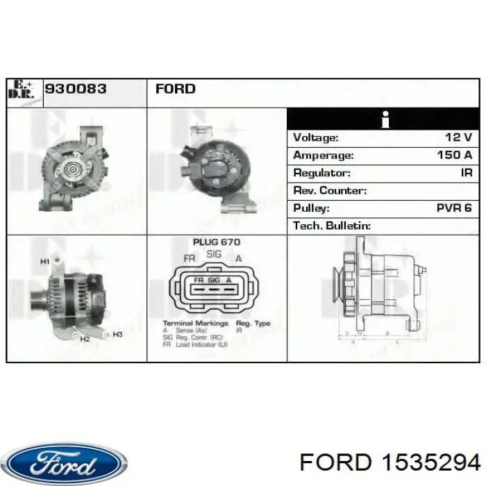 1535294 Ford alternador