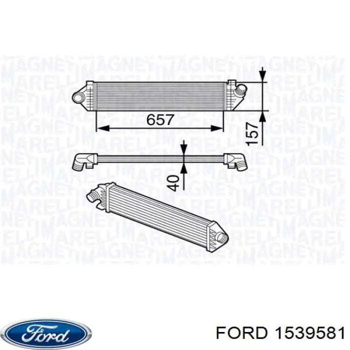 1539581 Ford radiador de aire de admisión