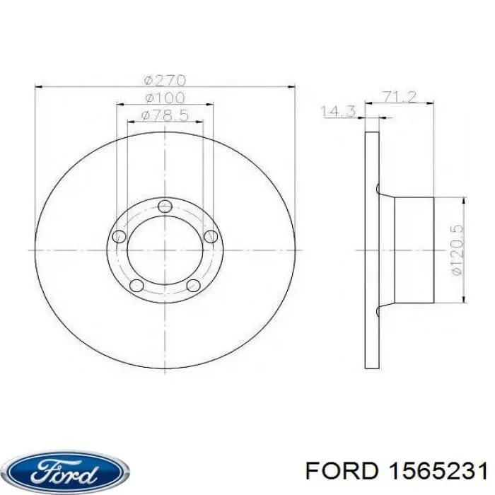 1565231 Ford freno de disco delantero