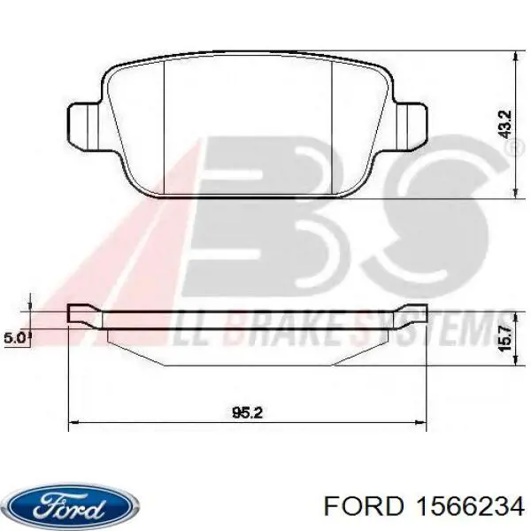 1566234 Ford pastillas de freno traseras