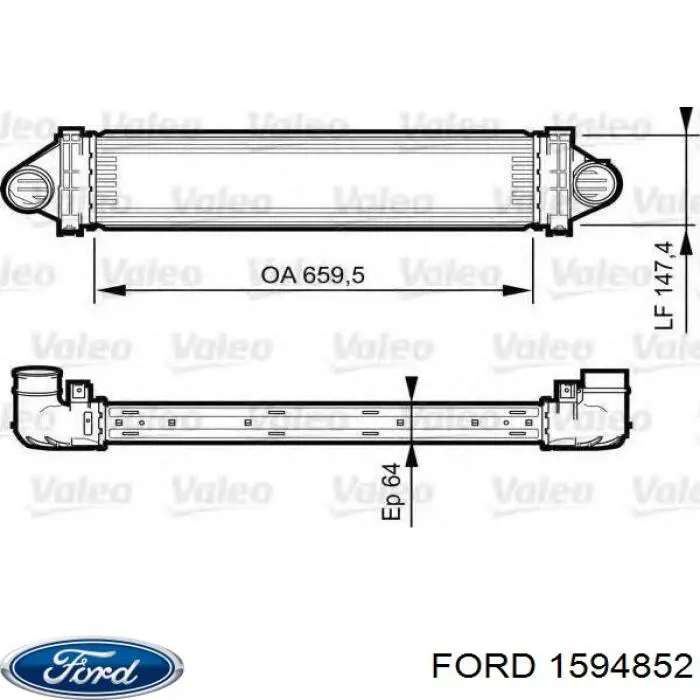 1594852 Ford radiador de aire de admisión