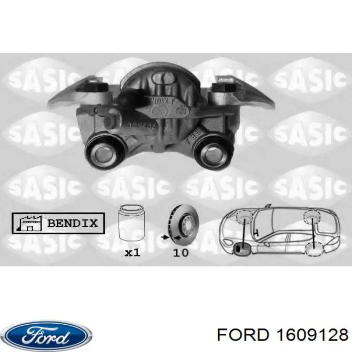 1609128 Ford tubo flexible de frenos trasero