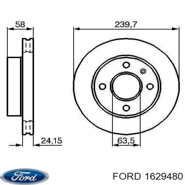 1629480 Ford freno de disco delantero