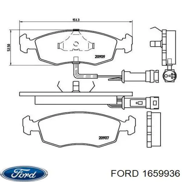 1659936 Ford pastillas de freno delanteras