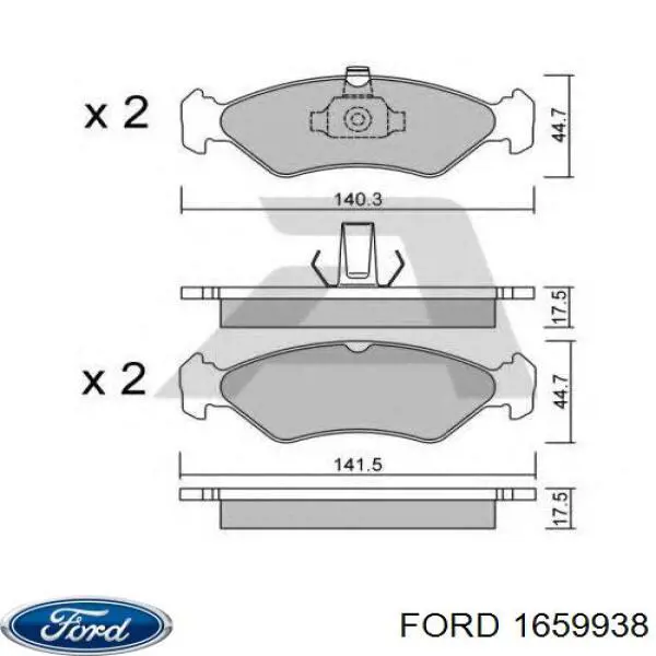 1659938 Ford pastillas de freno delanteras