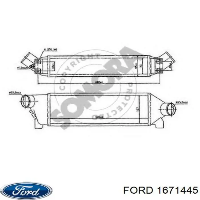 1671445 Ford radiador de aire de admisión