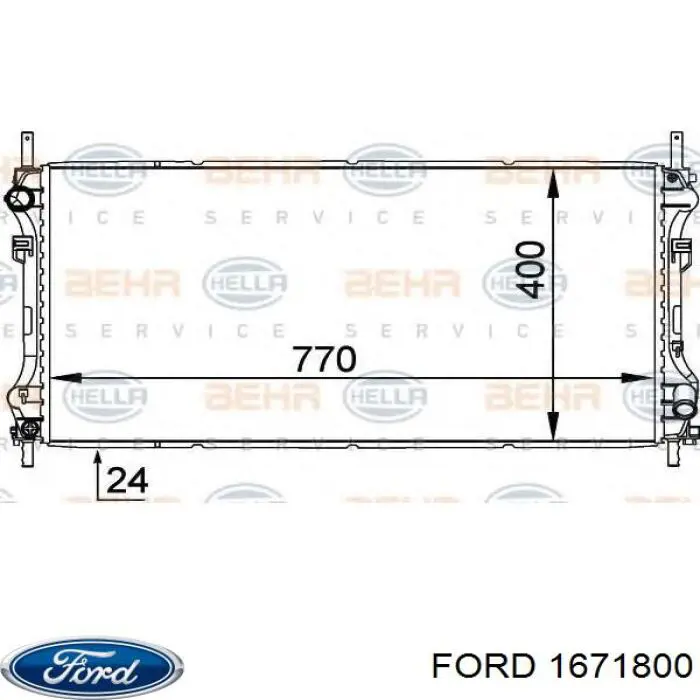 1671800 Ford radiador refrigeración del motor