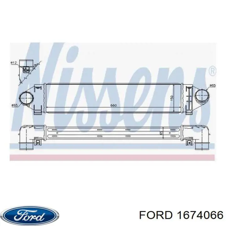 1674066 Ford radiador de aire de admisión