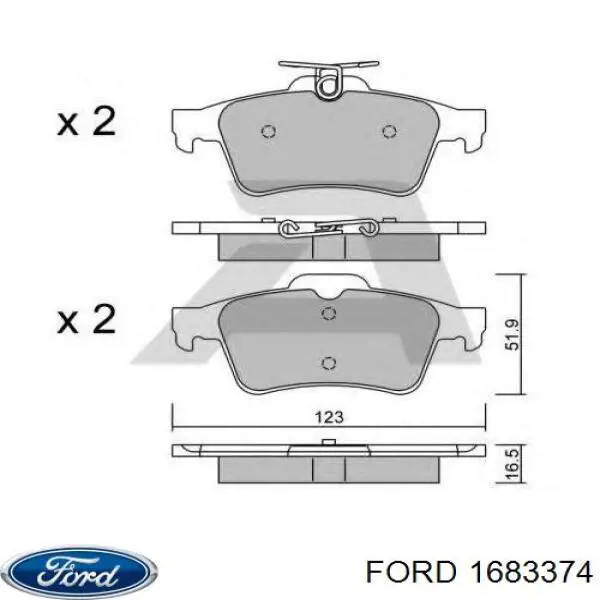 1683374 Ford pastillas de freno traseras