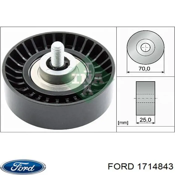 1714843 Ford polea inversión / guía, correa poli v