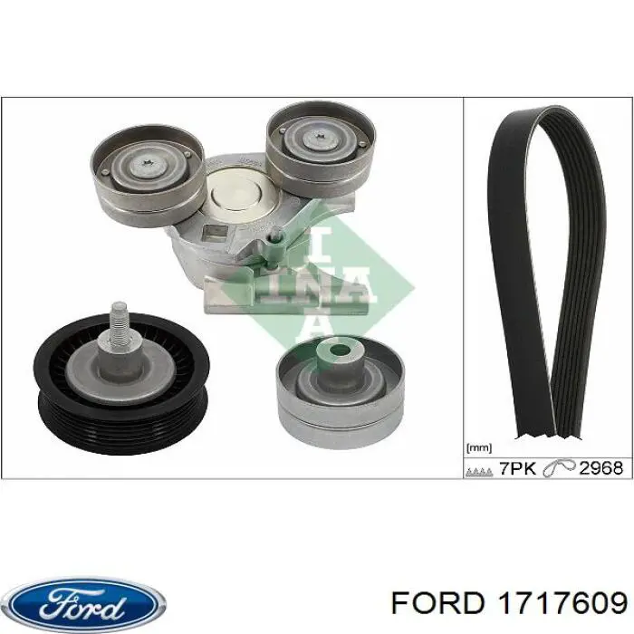 1717609 Ford polea inversión / guía, correa poli v