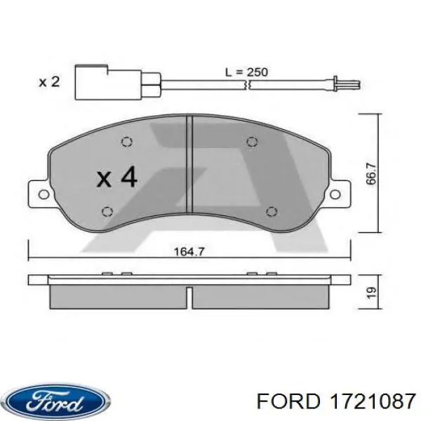 1721087 Ford pastillas de freno delanteras