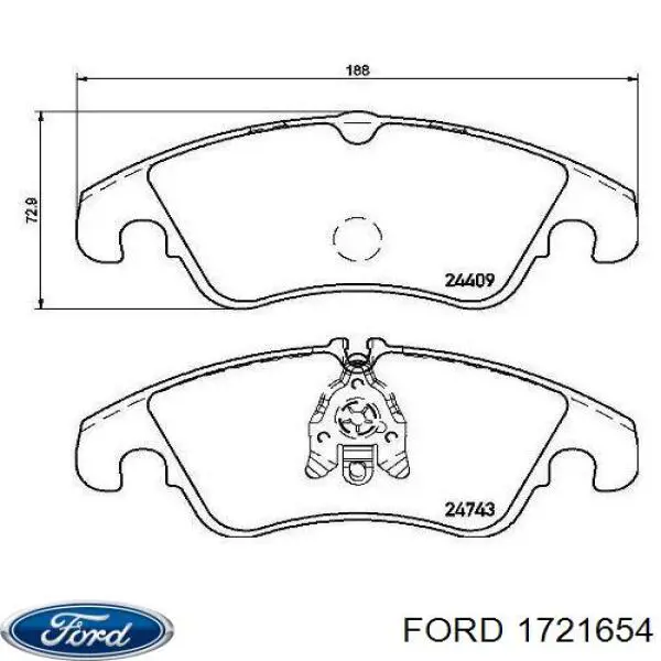 1721654 Ford pastillas de freno delanteras