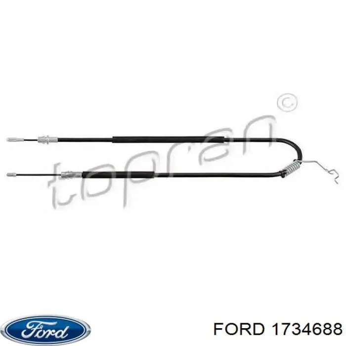 1734688 Ford cable de freno de mano trasero derecho