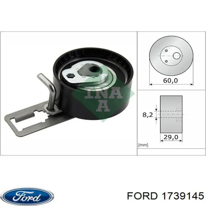 1739145 Ford tensor, correa dentada