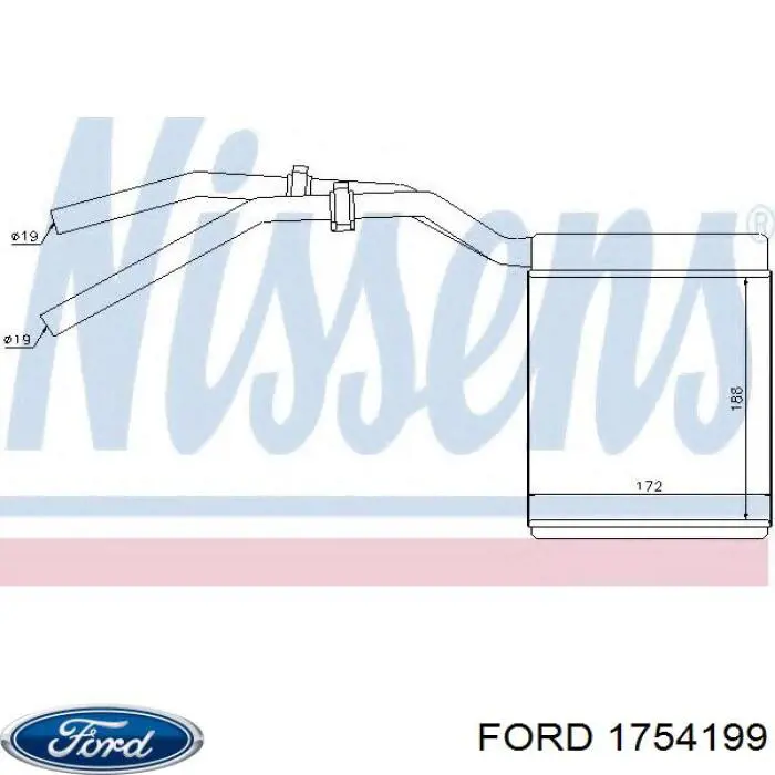 1754199 Ford radiador de calefacción