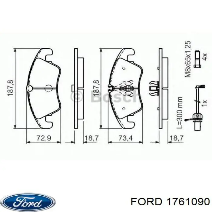 1761090 Ford pastillas de freno delanteras