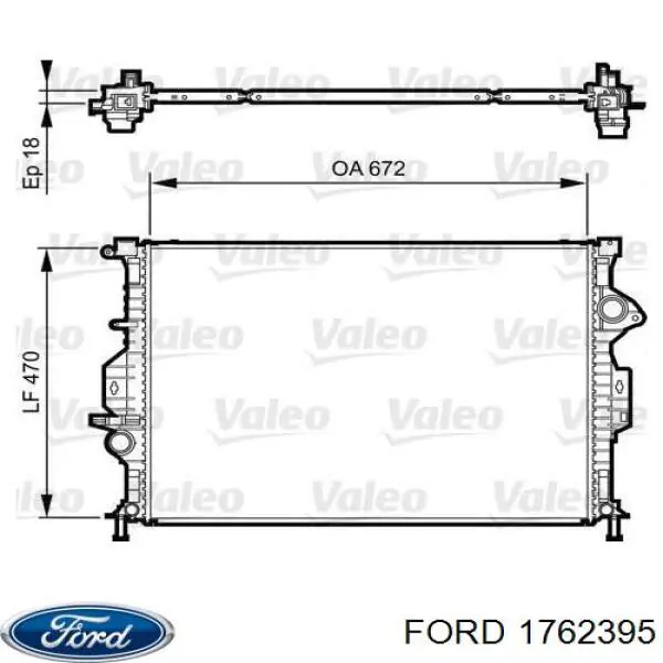 1762395 Ford radiador refrigeración del motor