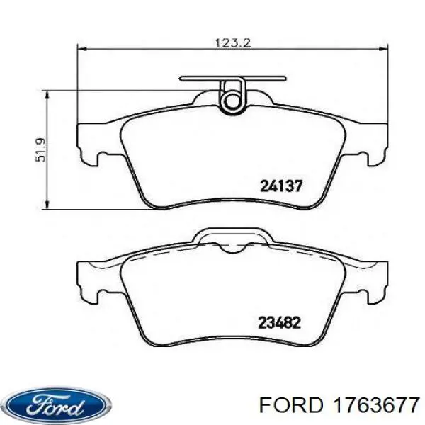 1763677 Ford pastillas de freno traseras