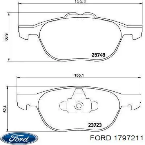 1797211 Ford pastillas de freno delanteras