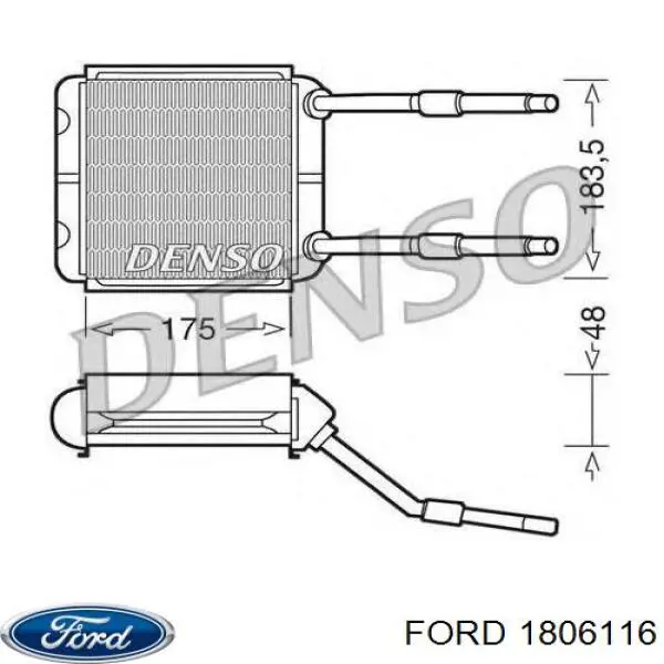 1806116 Ford radiador de calefacción