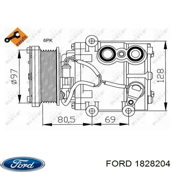 1828204 Ford compresor de aire acondicionado