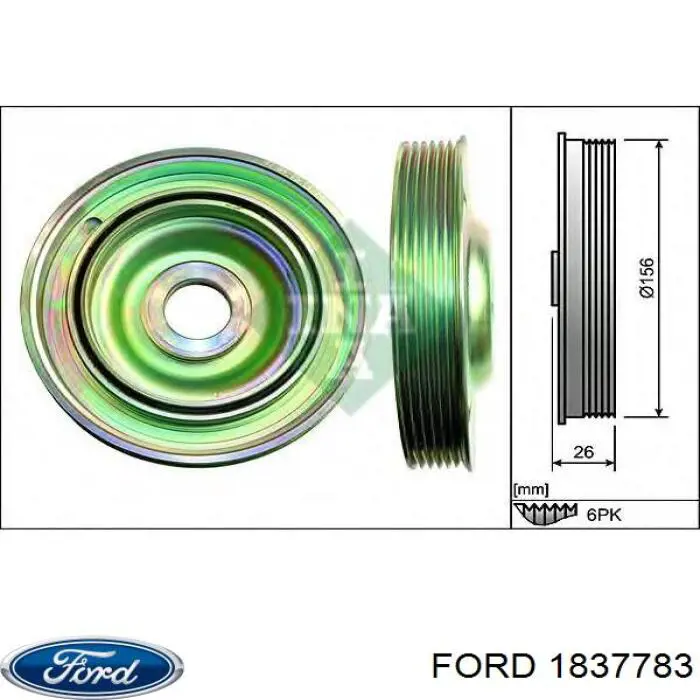 1837783 Ford polea, cigüeñal