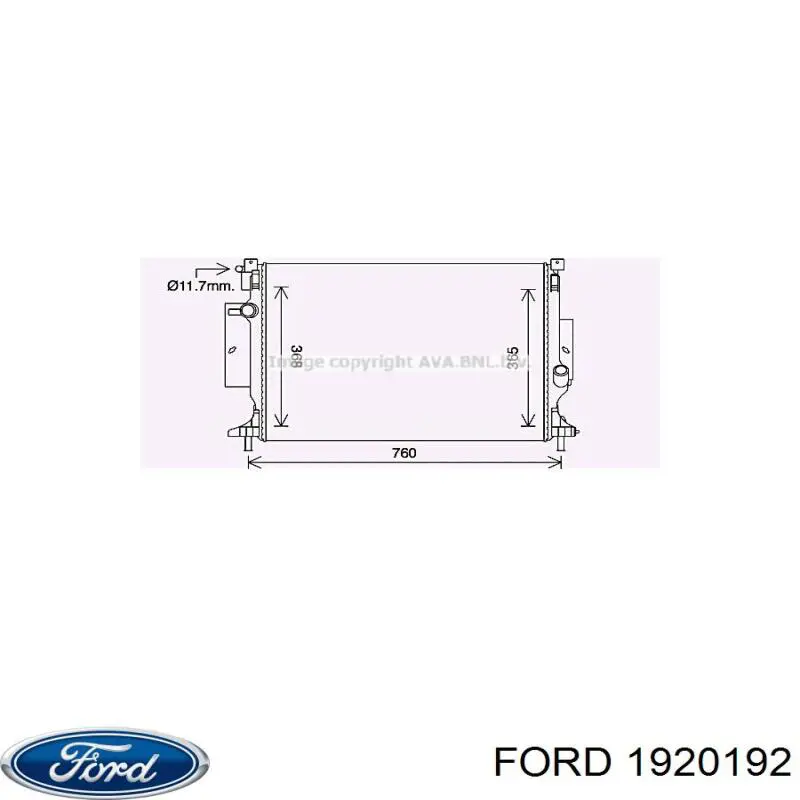 1920192 Ford radiador refrigeración del motor