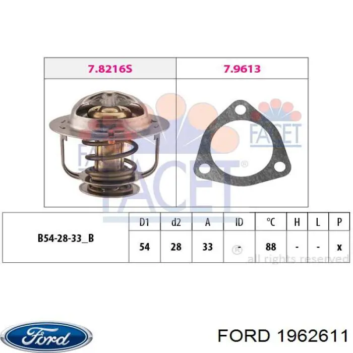 1962611 Ford termostato, refrigerante