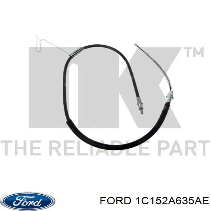 1C152A635AE Ford cable de freno de mano trasero derecho