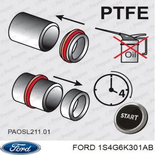 1S4G6K301AB Ford anillo retén, cigüeñal