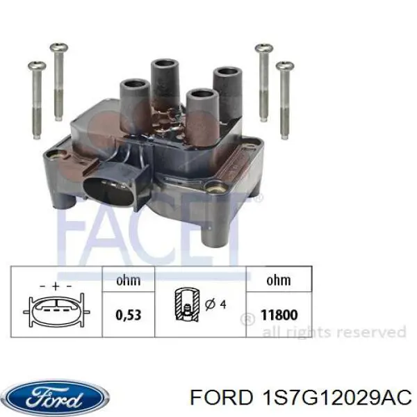 1S7G12029AC Ford bobina de encendido