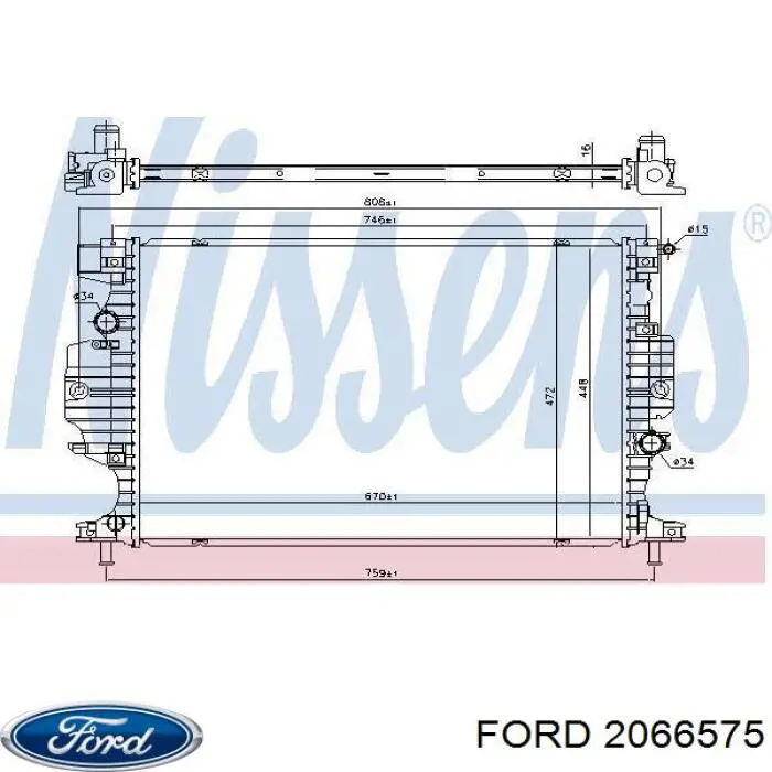 2066575 Ford radiador refrigeración del motor