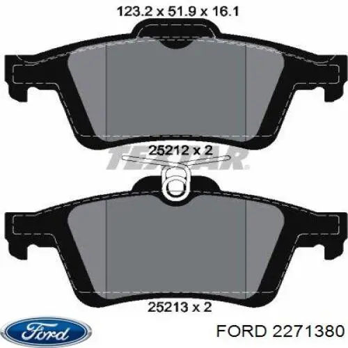 2271380 Ford pastillas de freno traseras