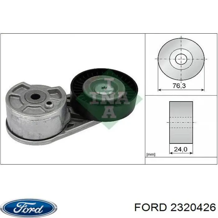  Tensor de correa, correa poli V para Ford Focus 4 