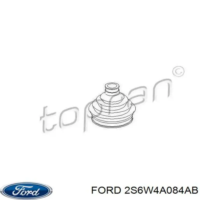 2S6W4A084AB Ford fuelle, árbol de transmisión delantero exterior