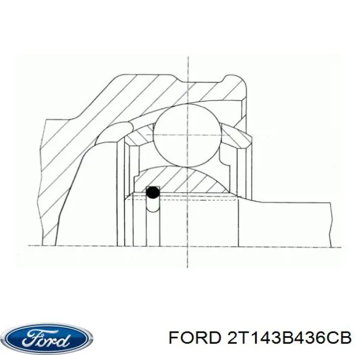 2T143B436CB Ford árbol de transmisión delantero derecho