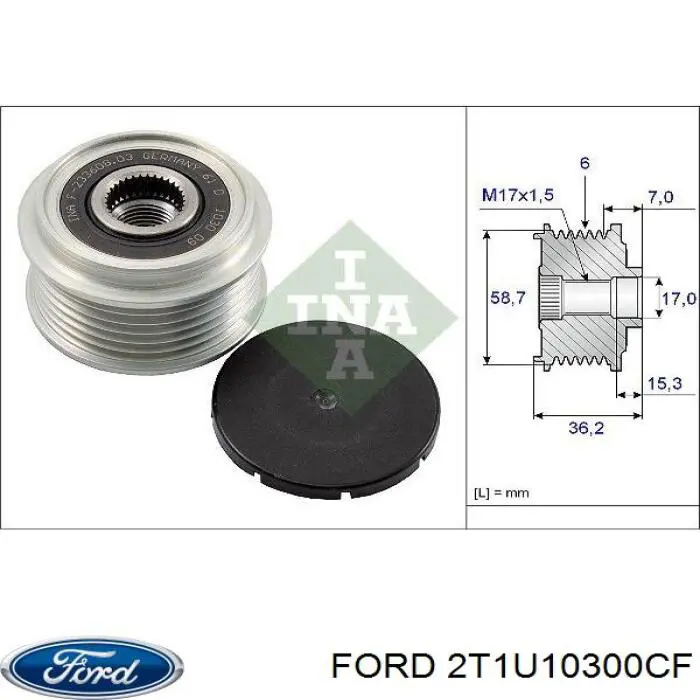 2t1u10300cf Ford alternador