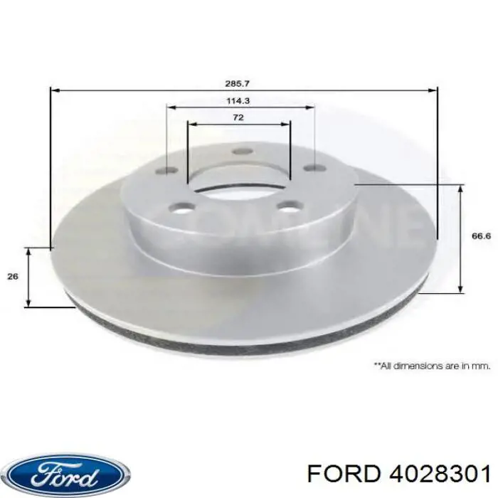 4028301 Ford freno de disco delantero