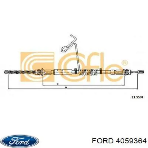 4059364 Ford cable de freno de mano trasero izquierdo